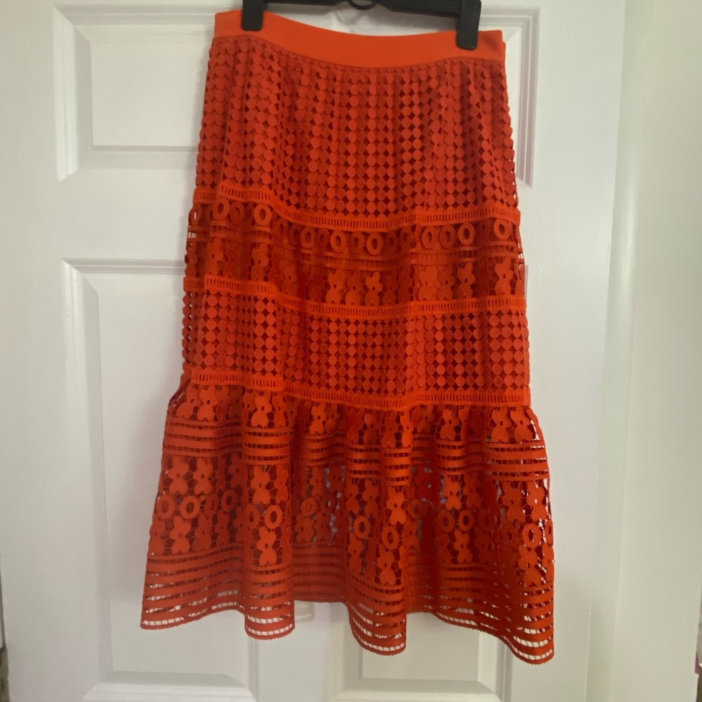 Diane von Furstenberg Tiana Orange Crochet Skirt